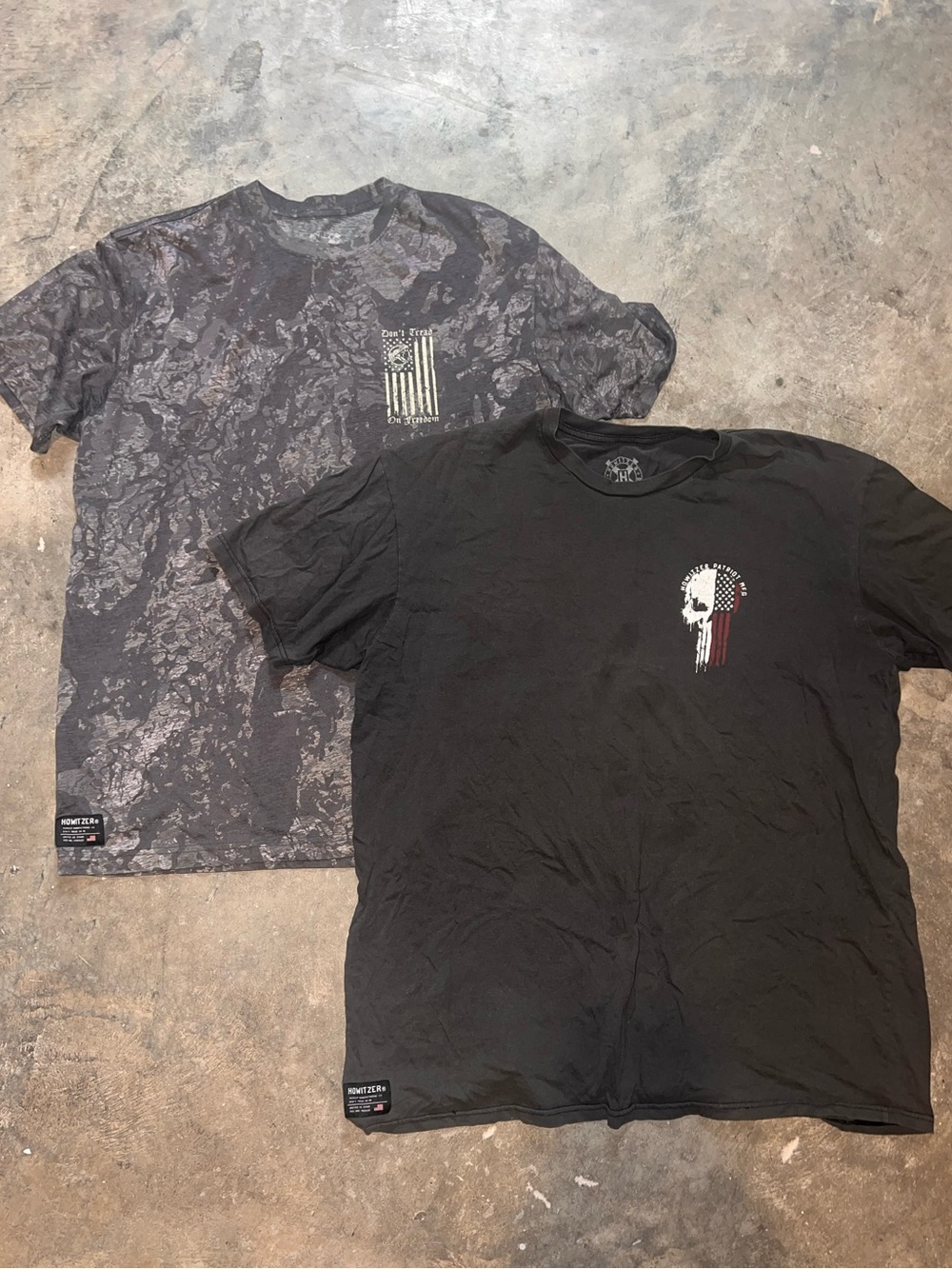 Two-Pack Men’s Graphic Crew Neck Tees - Black & Charcoal Marble